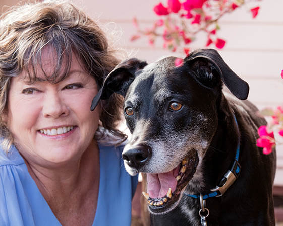 woman with dog