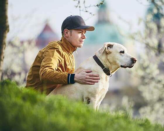 image of pet and parent