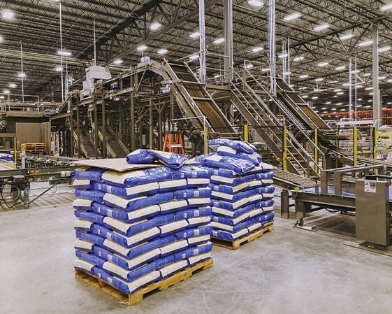 Products in the final stage in a factory