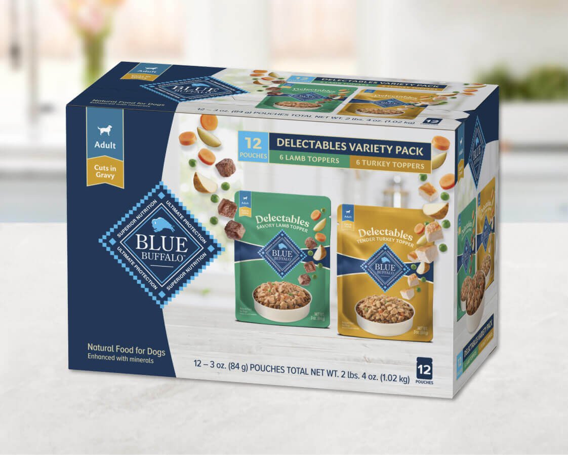 BLUE Delectables Variety Pack: Savory Lamb Topper and Tender Turkey Topper