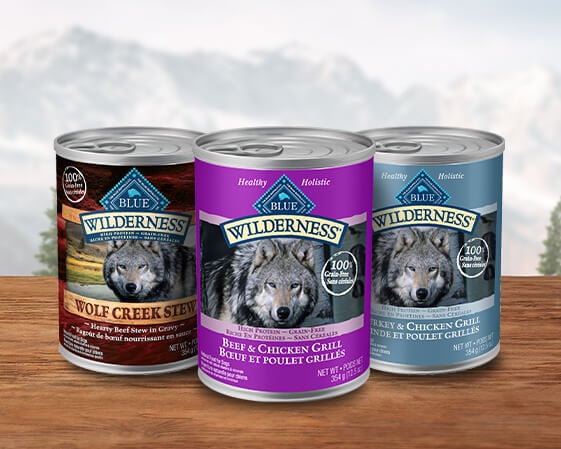 cans of wet dog food product image