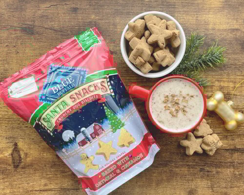 Blue Buffalo Santa Snacks dog biscuits, holiday treats, Christmas dog food
