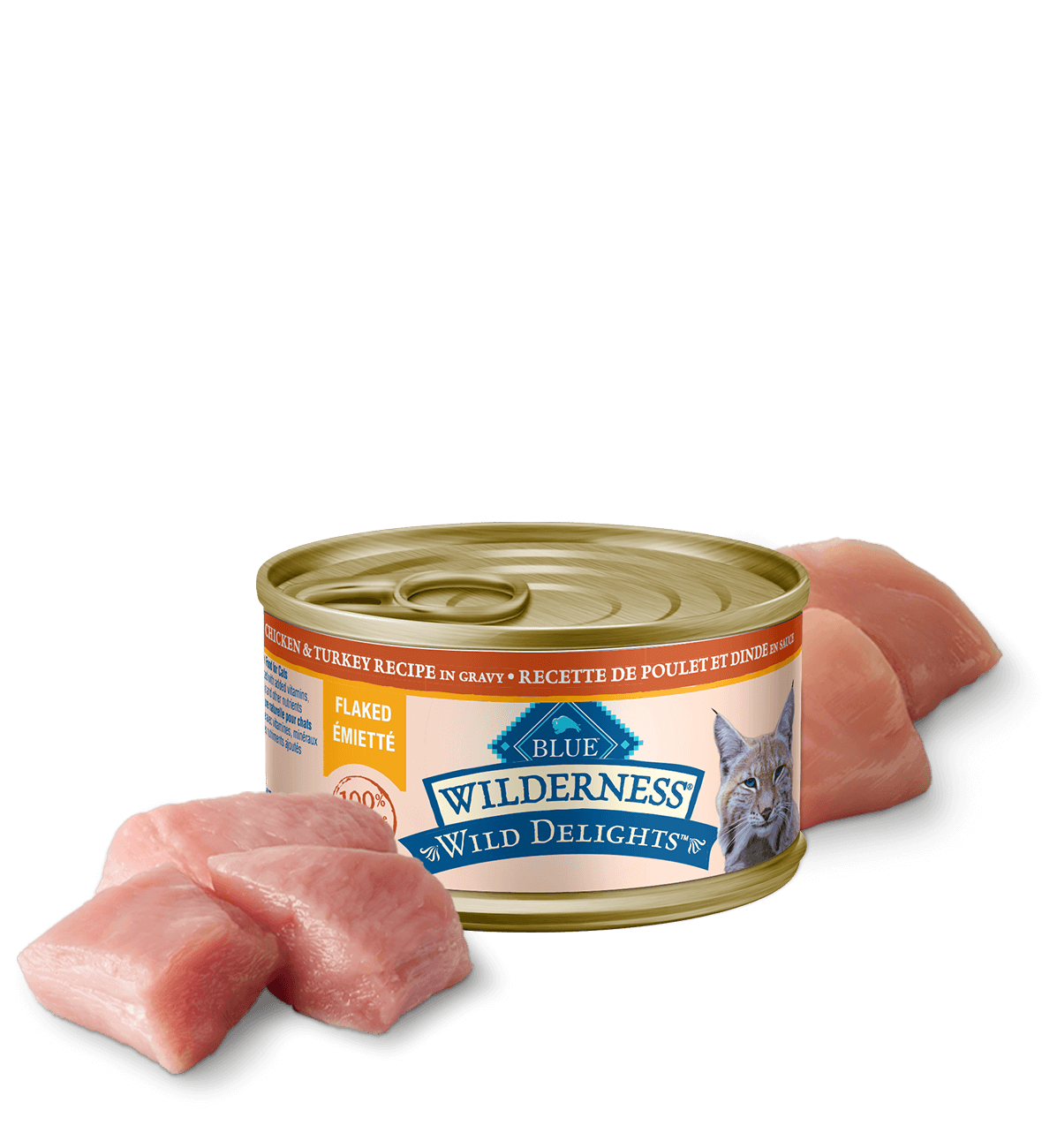 Canada WildDelights chicken and turkey flaked adult wet cat food