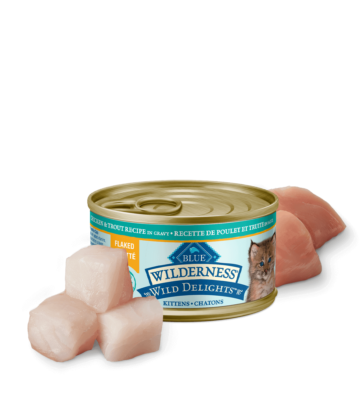 Canada WildDelights chicken and trout flaked kitten wet cat food