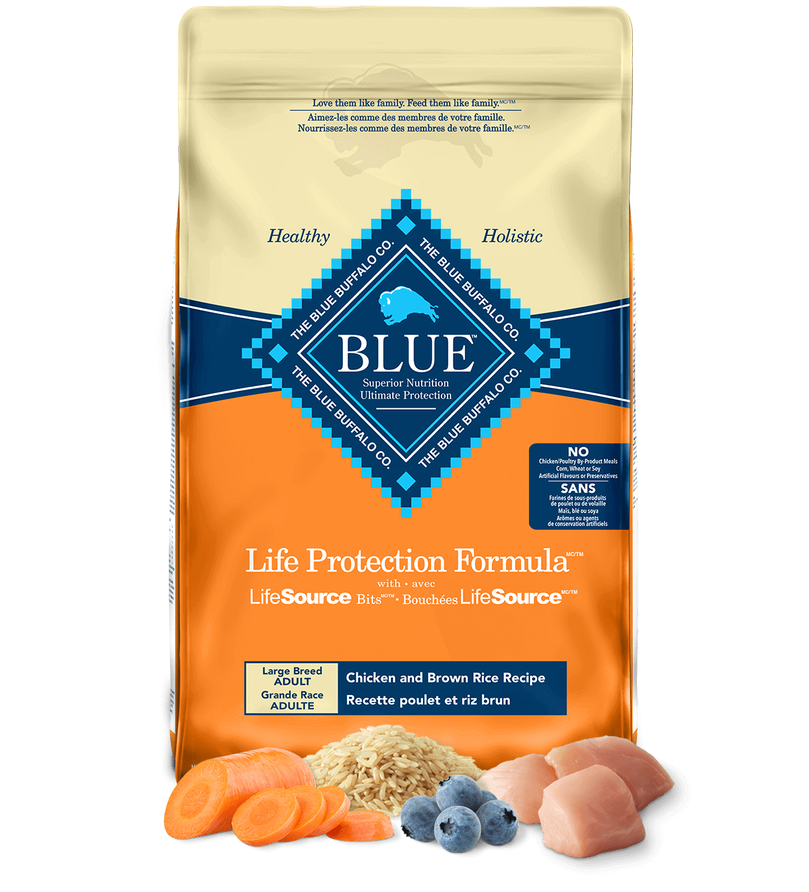 life protection adult dry chicken and brown rice dog food