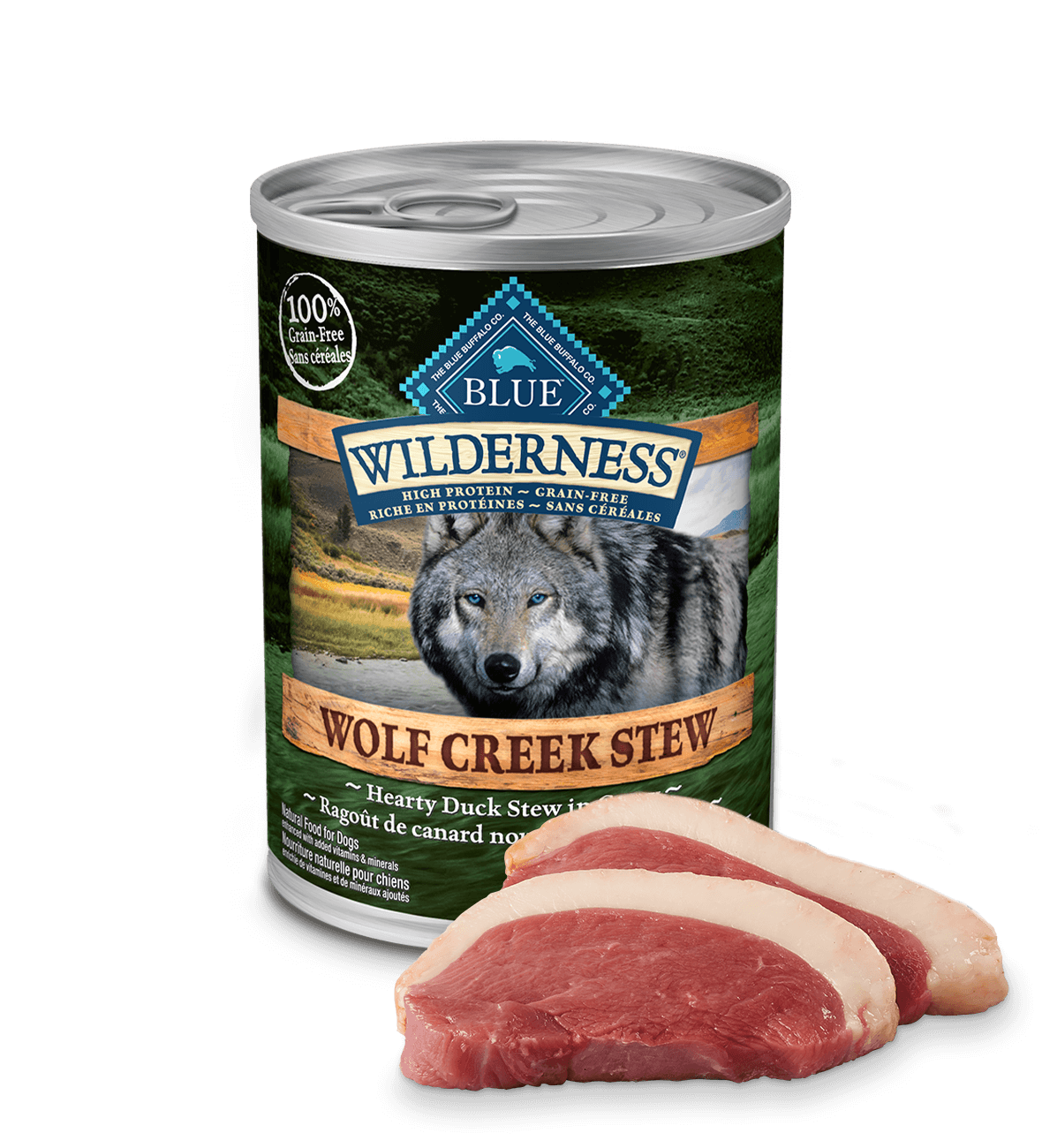 Canada Wilderness Wolf Creek Stew duck adult canned wet dog food