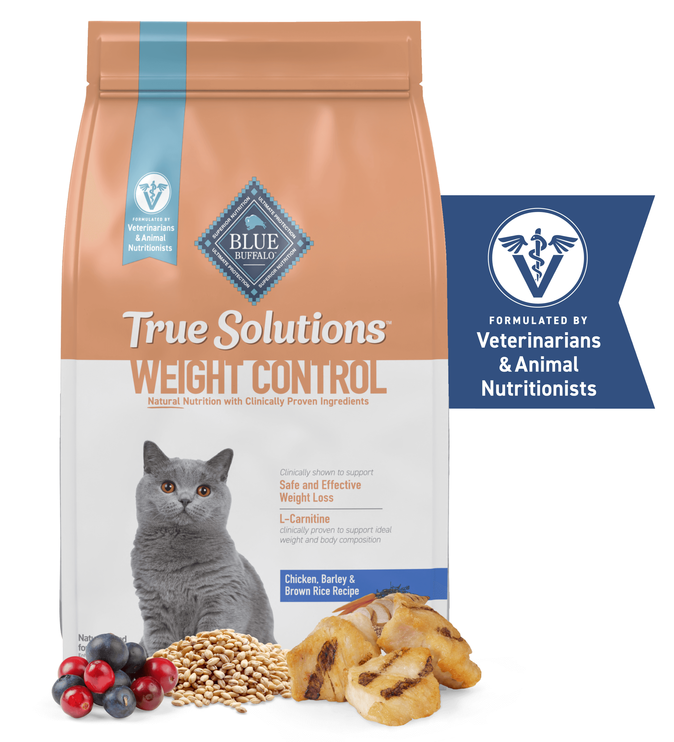 blue true solutions weight control chicken, barley & brown rice recipe cat dry food