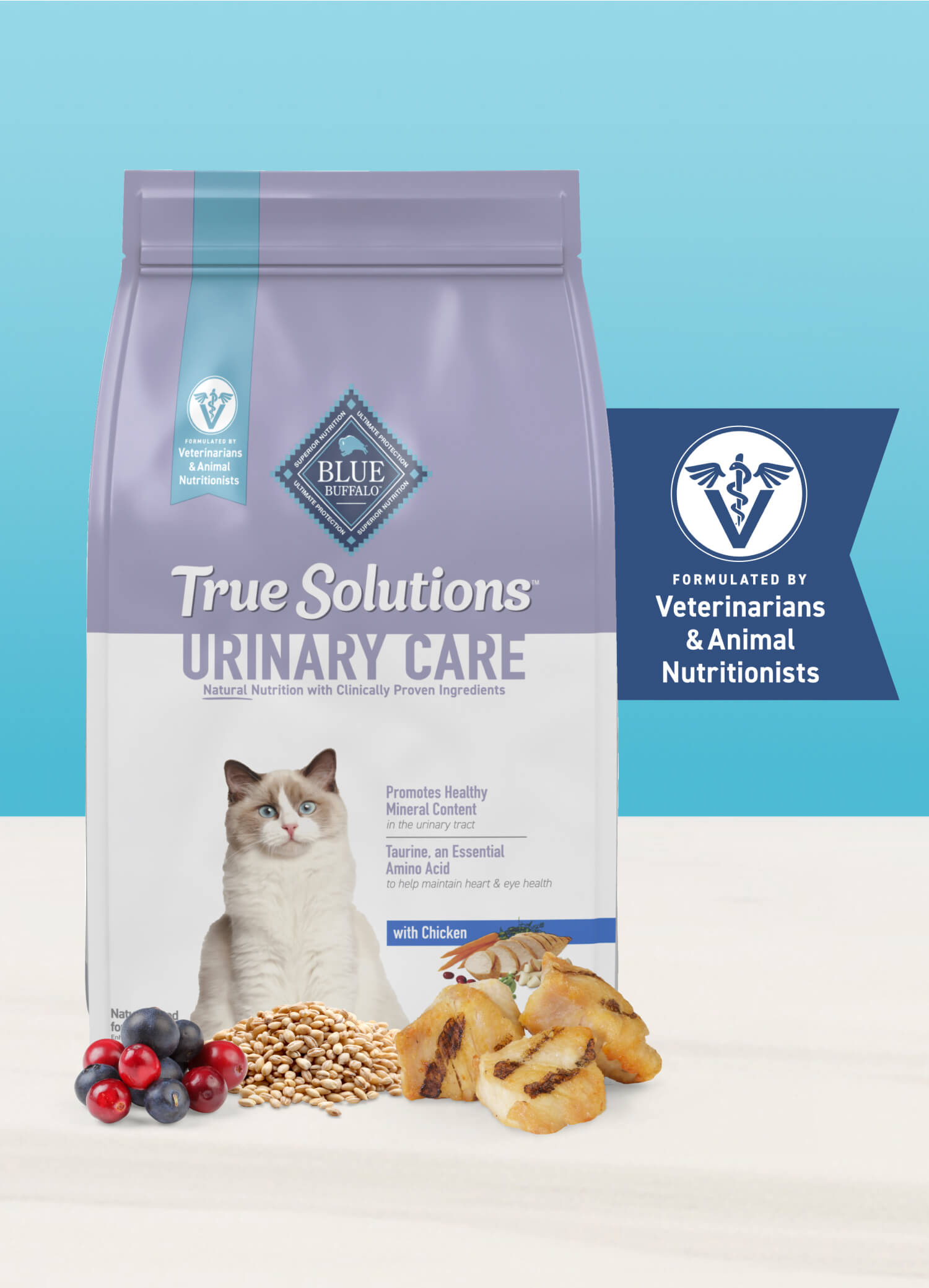 blue true solutions urinary care formula with chicken cat dry food