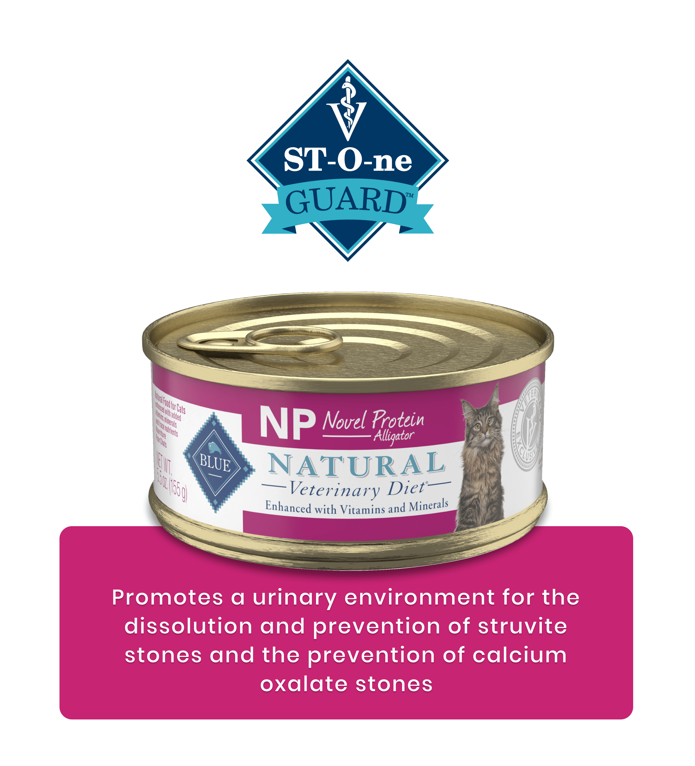 NP Novel Protein Alligator St-O-ne Guard Promotes a urinary environment for the dissolution and prevention of struvite stones and the prevention of calcium oxalate stones