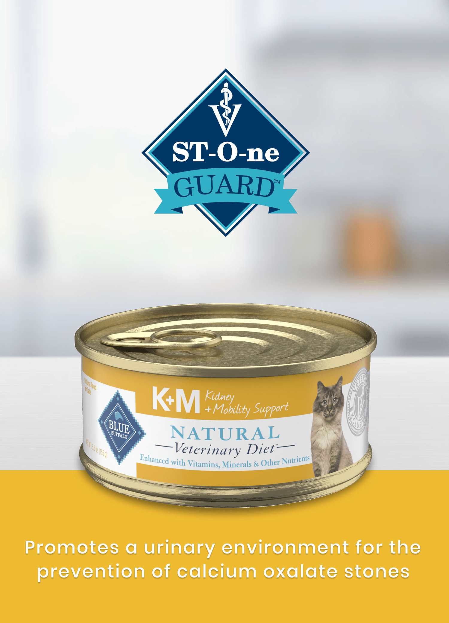 K+M Natural Veterinary Diet cat food supports urinary health and helps prevent stone formation.