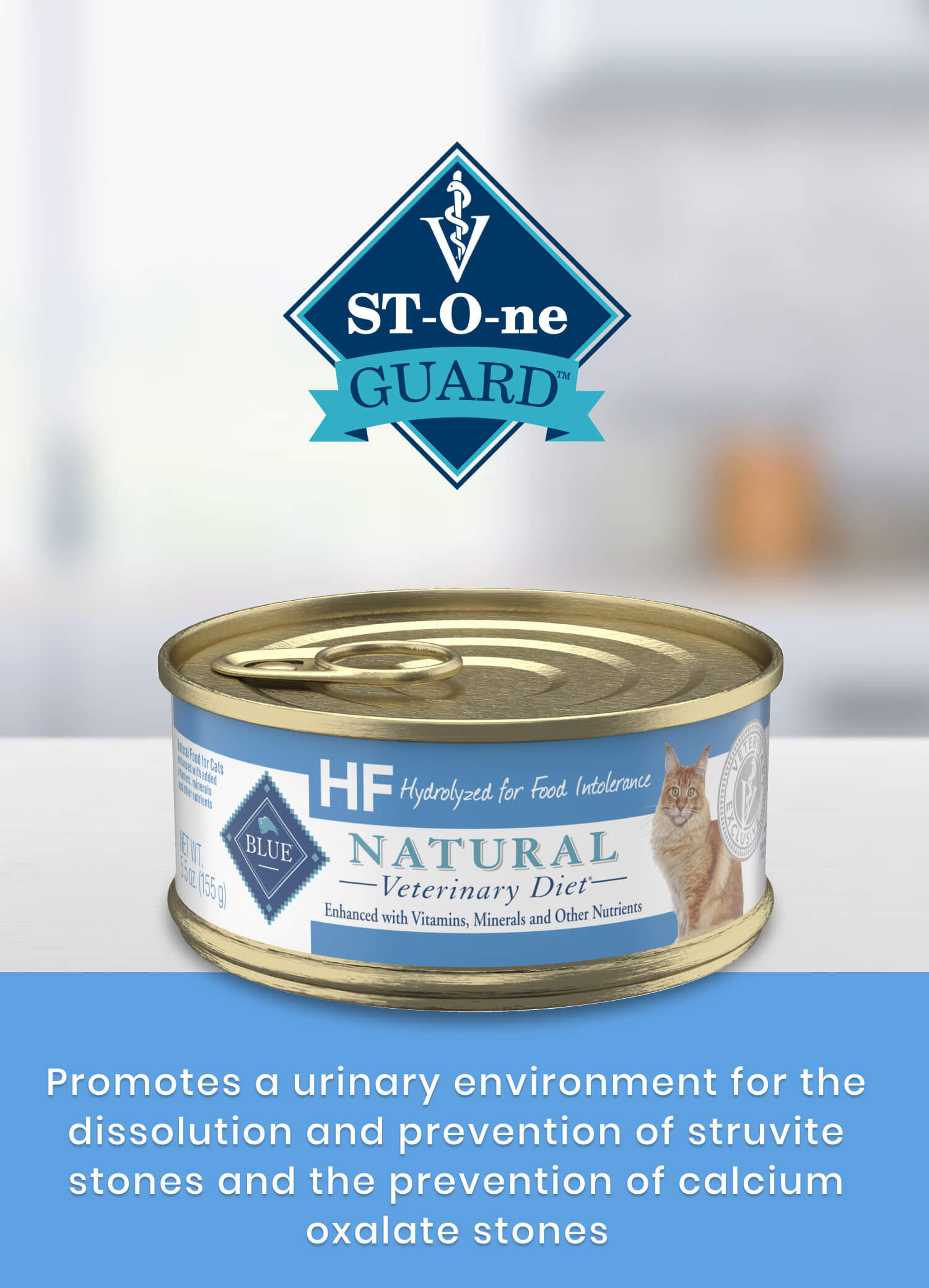 HF Hydrolyzed for Food Intolerance St-O-ne Guard Promotes a urinary environment for the dissolution and prevention of struvite stones and the prevention of calcium oxalate stones