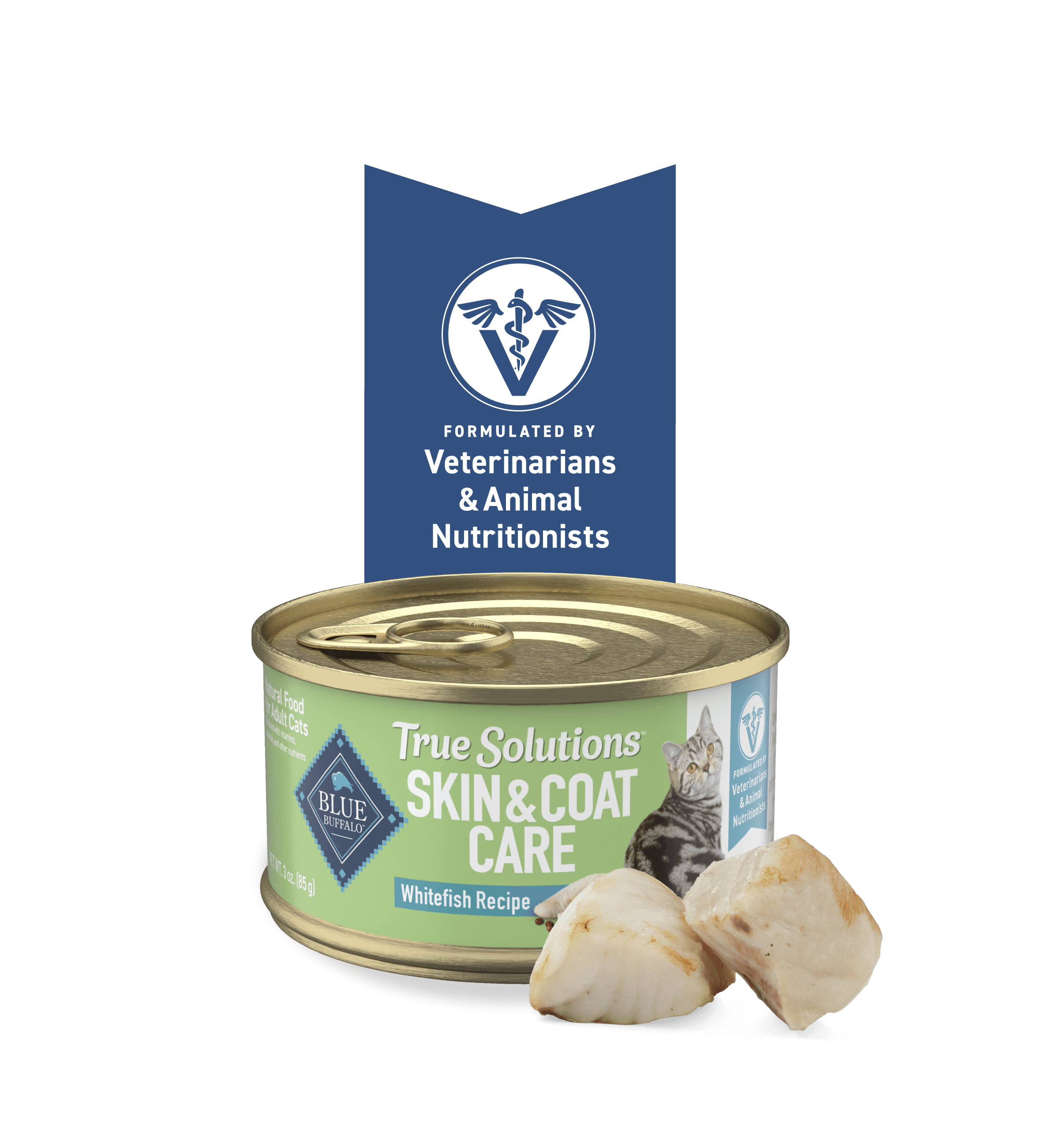 blue true solutions skin & coat care whitefish recipe cat wet food