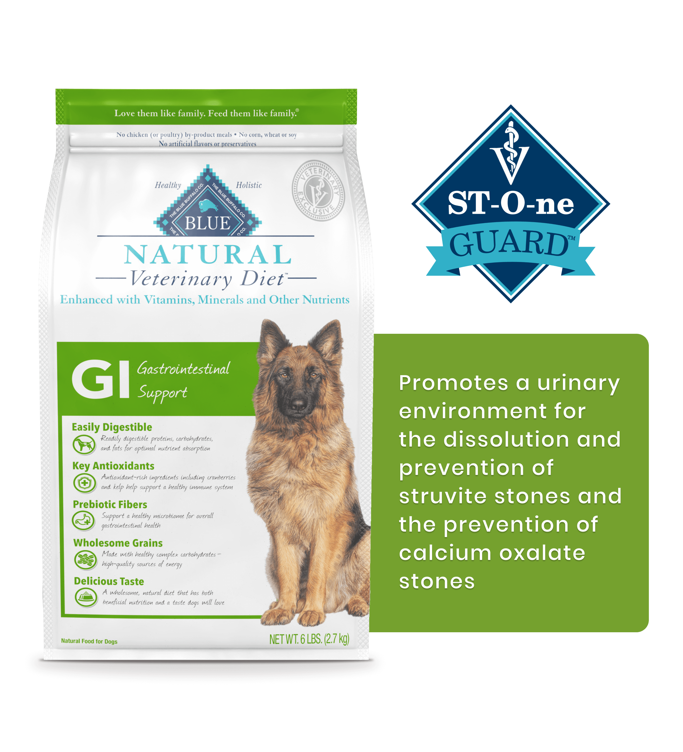 GI Gastrointestinal Support St-O-ne Guard Promotes a urinary environment for the dissolution and prevention of struvite stones and prevention of calcium oxalate stones.