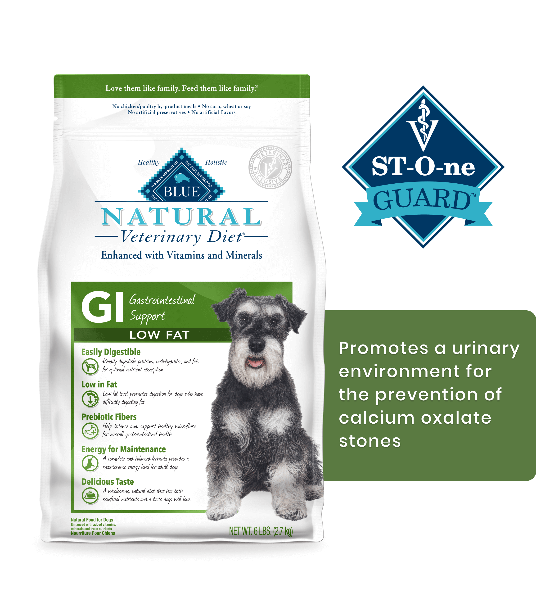 GI Gastrointestinal Support Low Fat St-O-ne Guard Promotes a urinary environment for the prevention of calcium oxalate stones