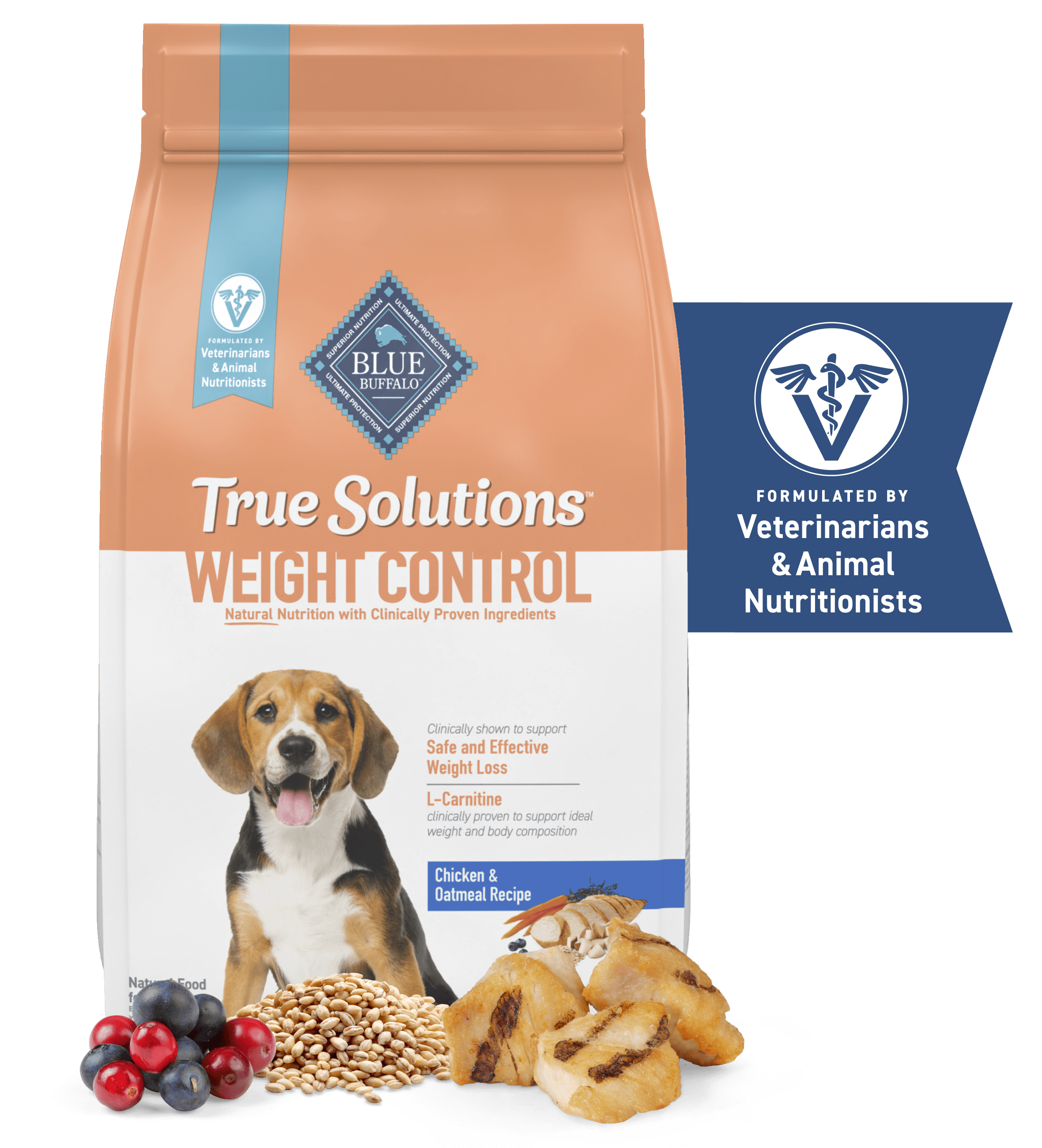 blue true solutions weight control chicken & oatmeal recipe dog dry food