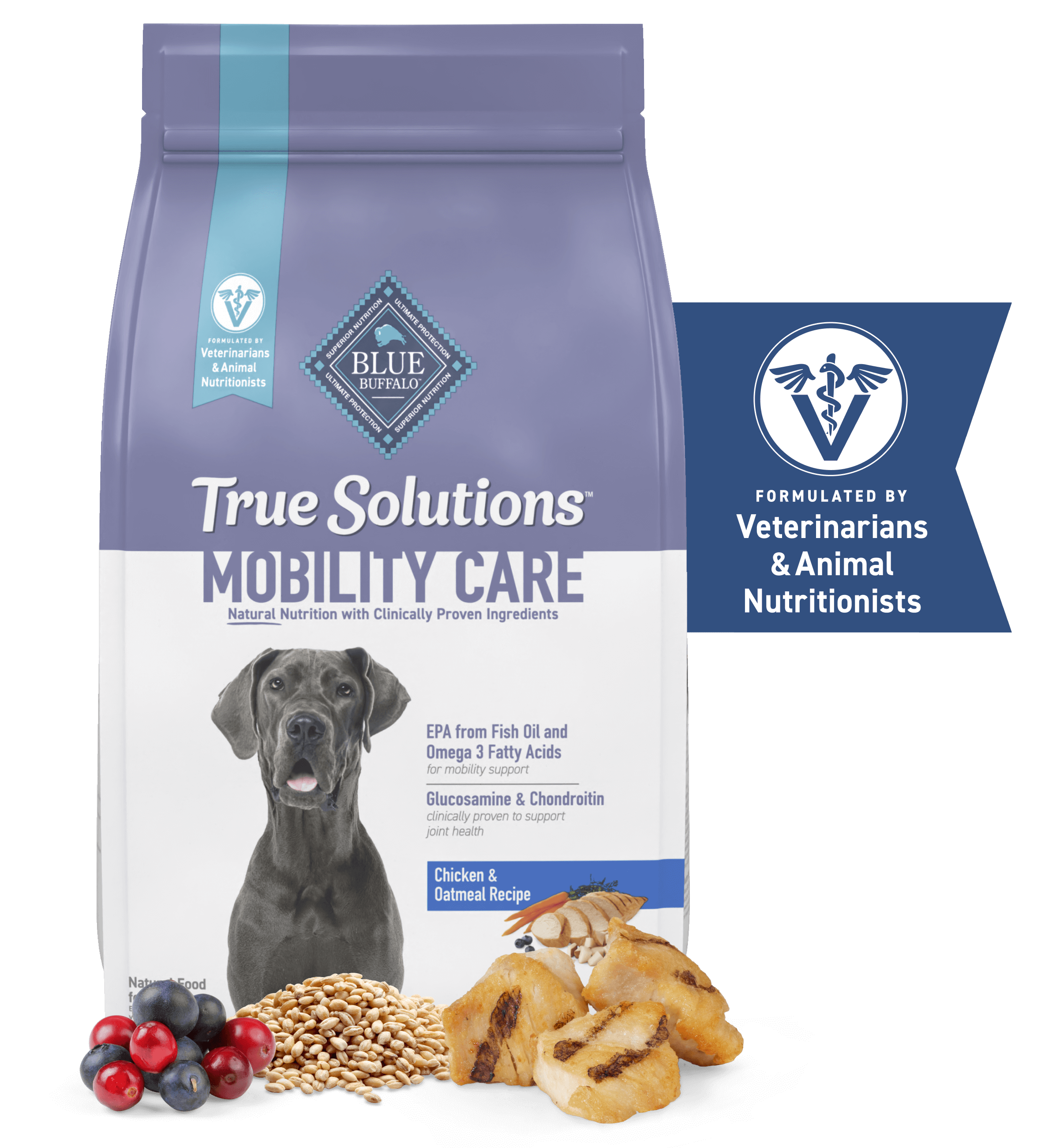 blue true solutions mobility care chicken & oatmeal recipe dog dry food