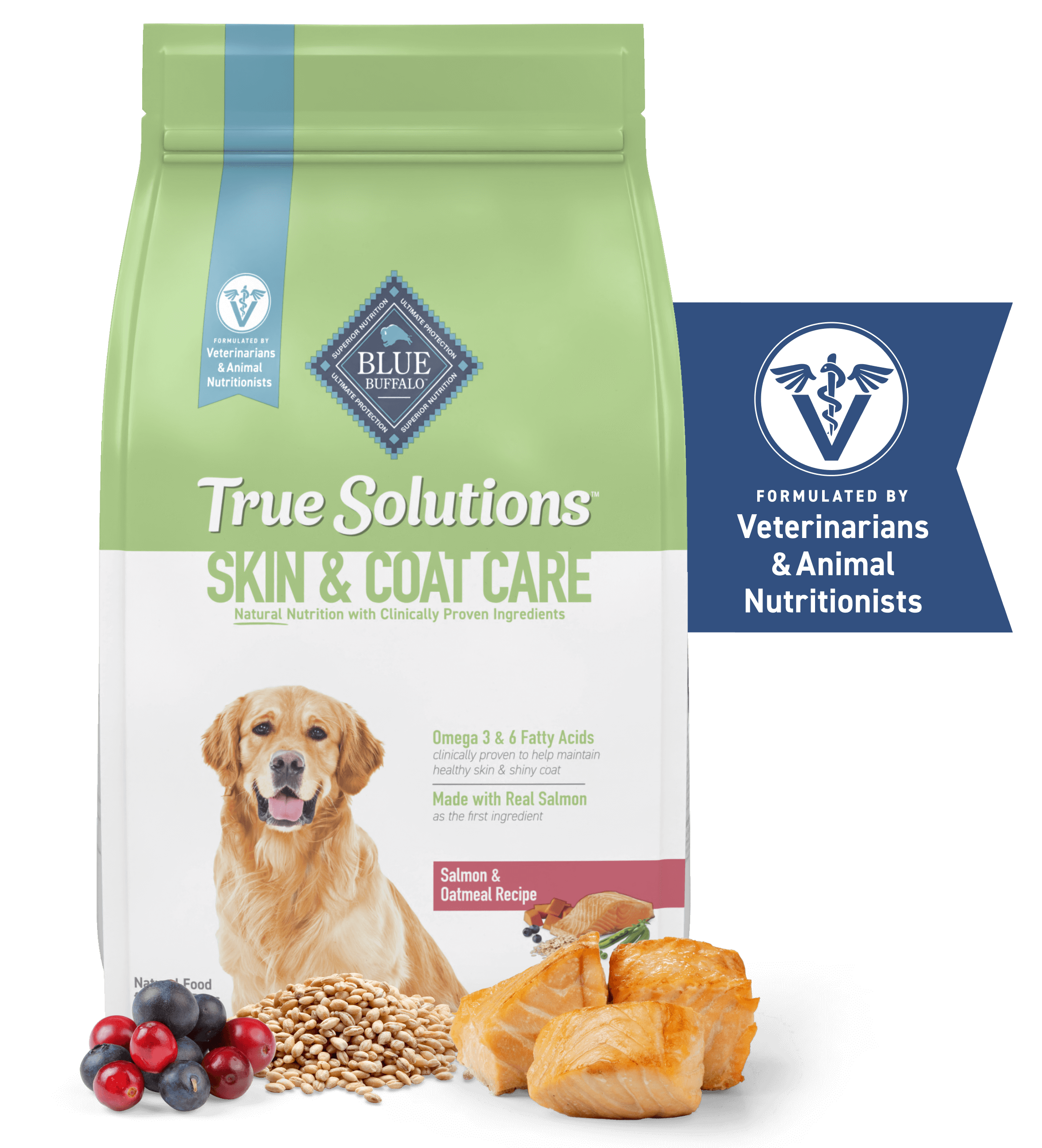 blue true solutions skin & coat care salmon & oatmeal recipe dog dry food