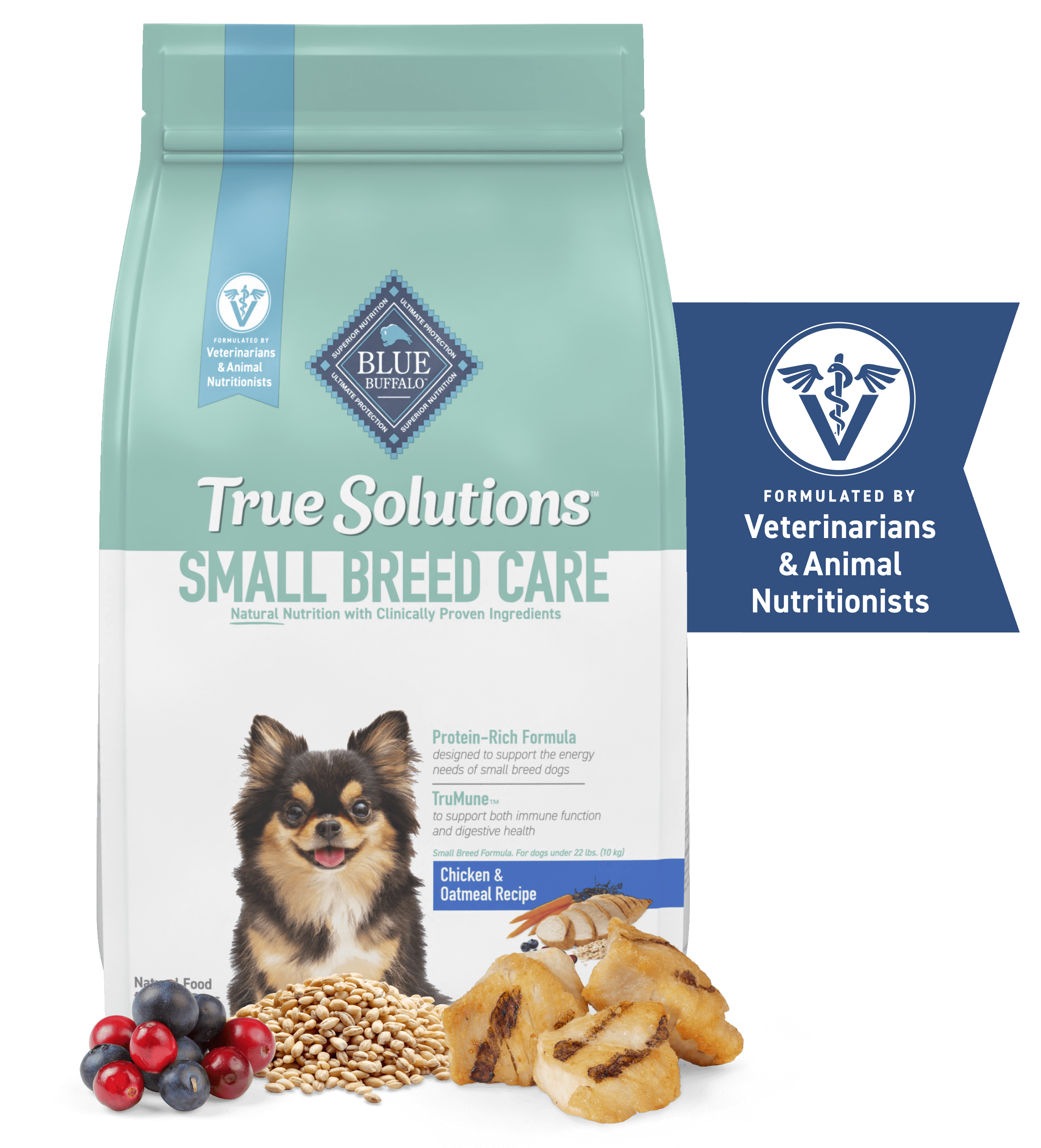 Bag of BLUE True Solutions™ Small & Mighty dog food