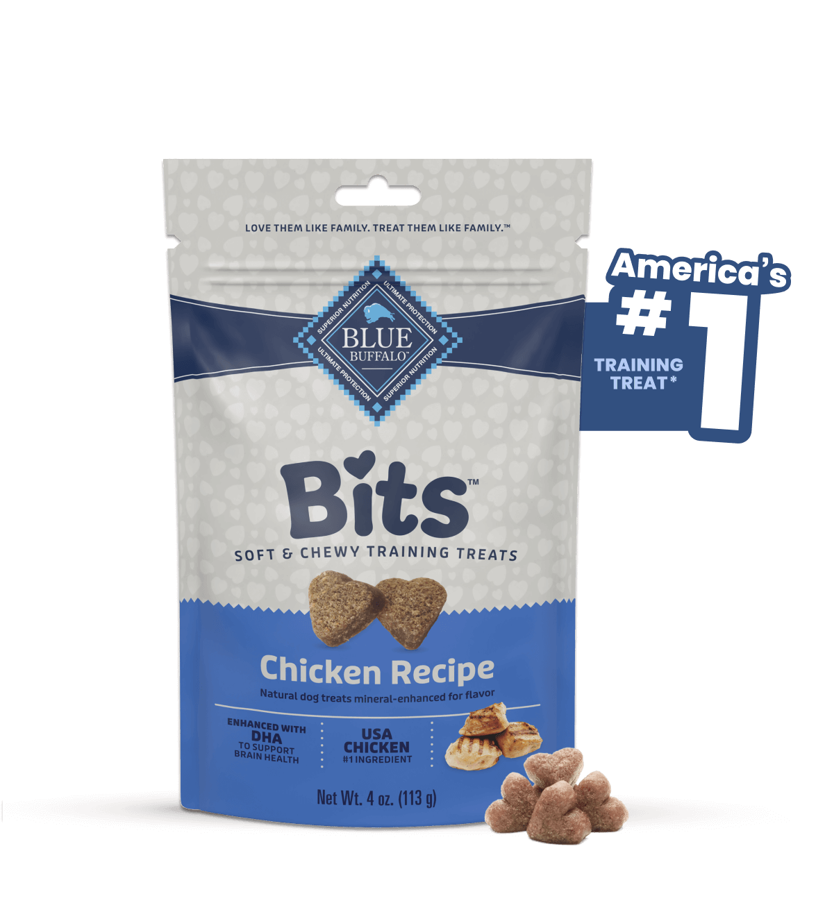 blue bits tasty chicken soft training treats dog treats