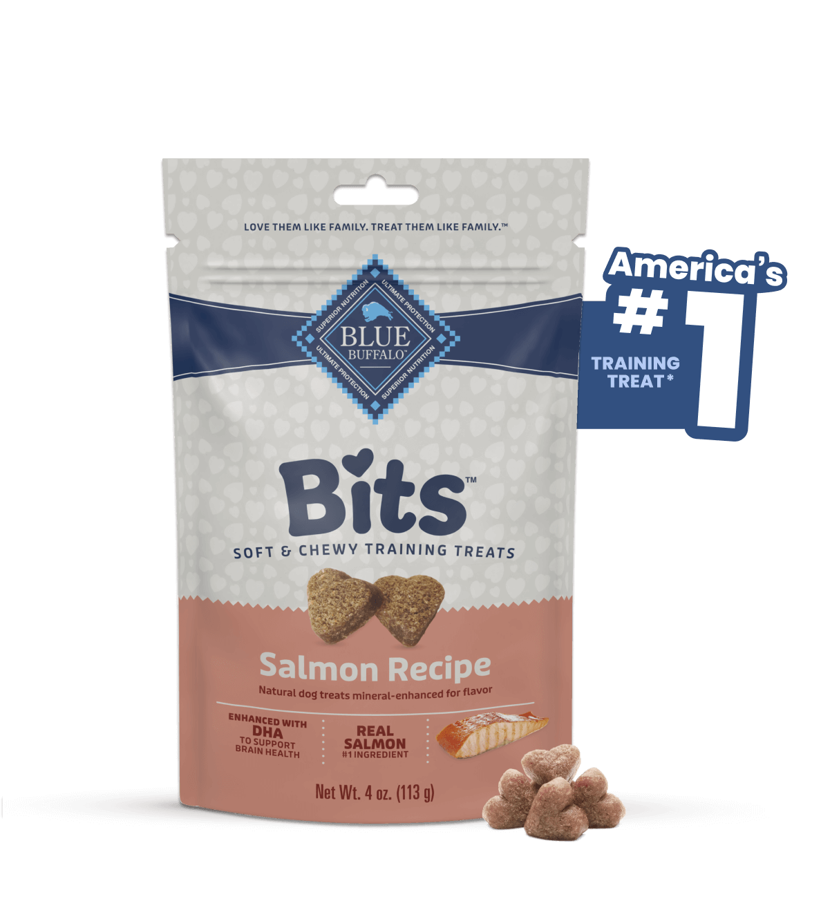 blue bits savory salmon soft training treats dog treats