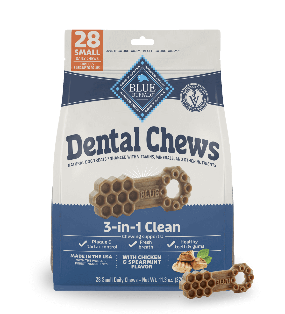 blue dental chews small dental chews with chicken & spearmint dog treats