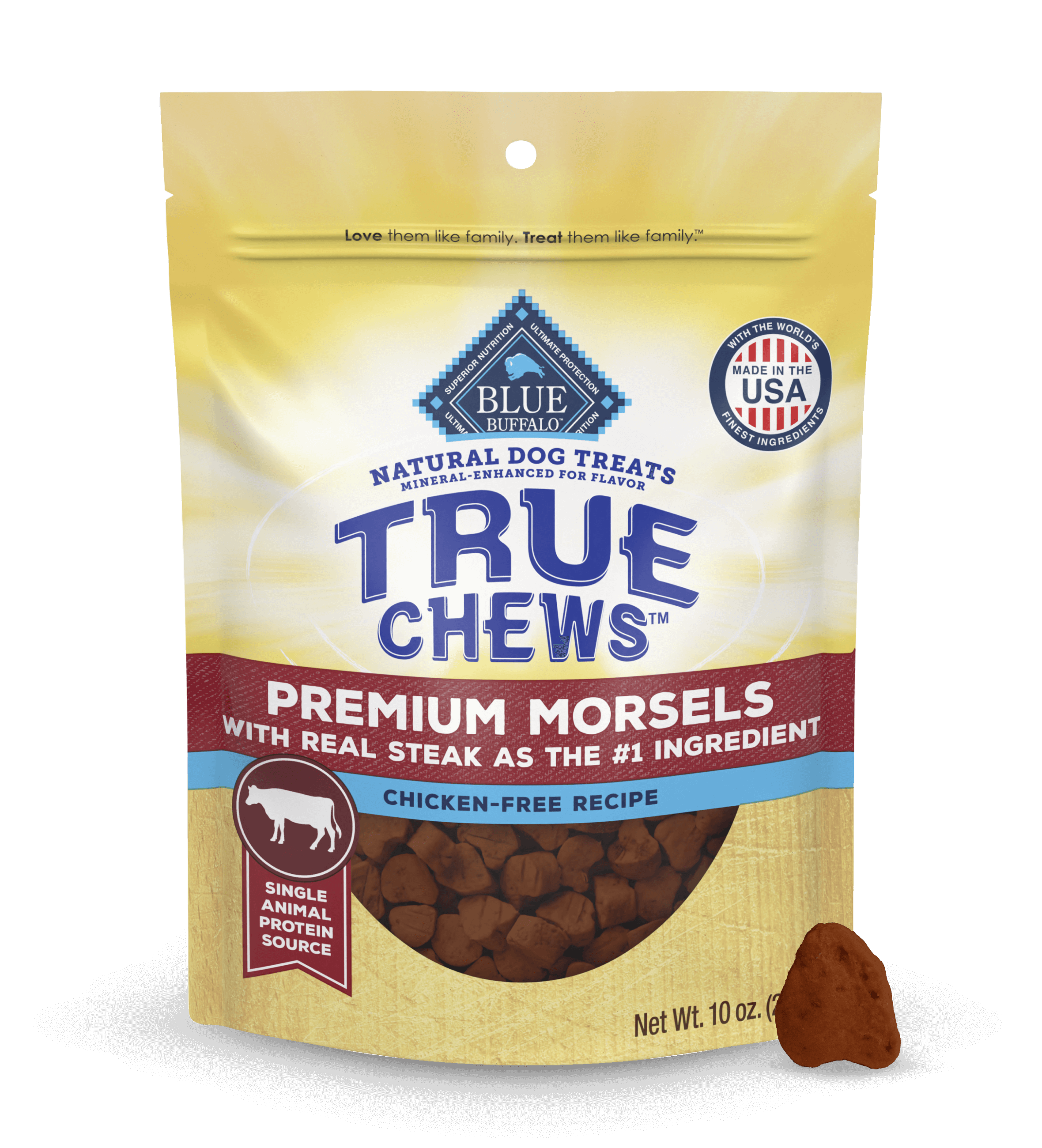 blue true chews flavor-packed tender premium steak morsels dog treats