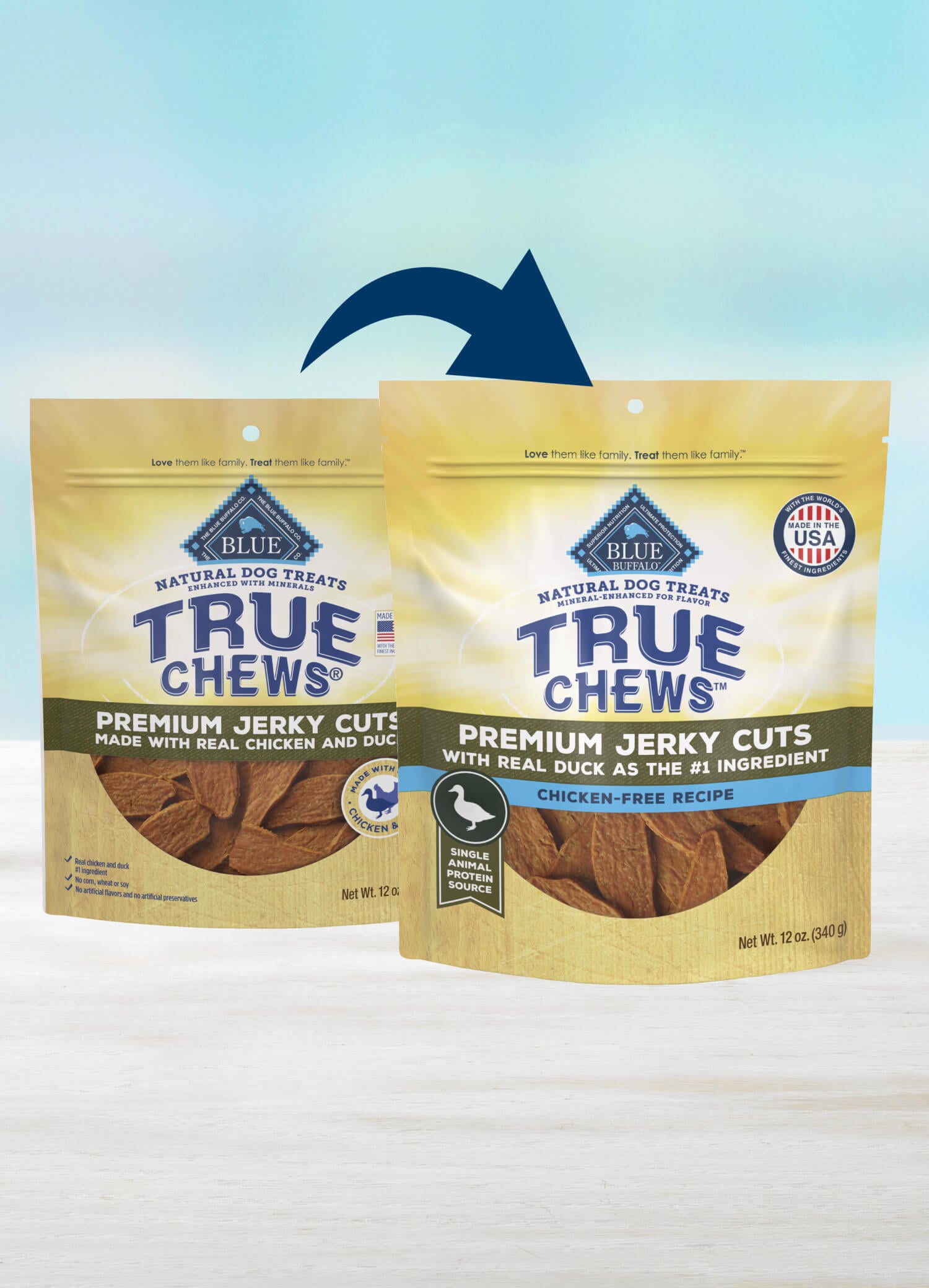 blue true chews meaty premium duck jerky cuts dog treats