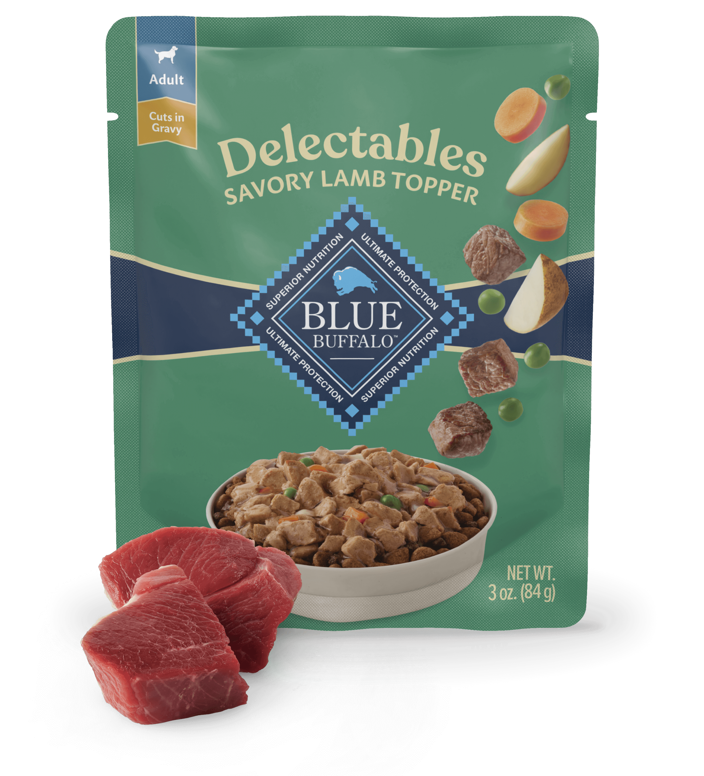 Blue Delectables Savory Lamb Topper Adult Dog Wet Pouch