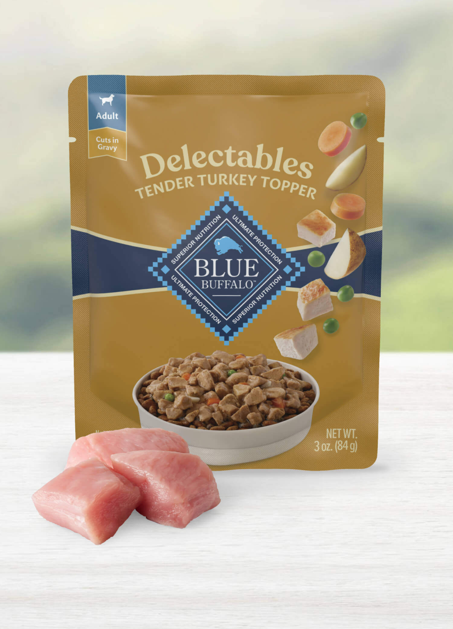 Blue Delectables Tender Turkey Topper Adult Dog Wet Pouch