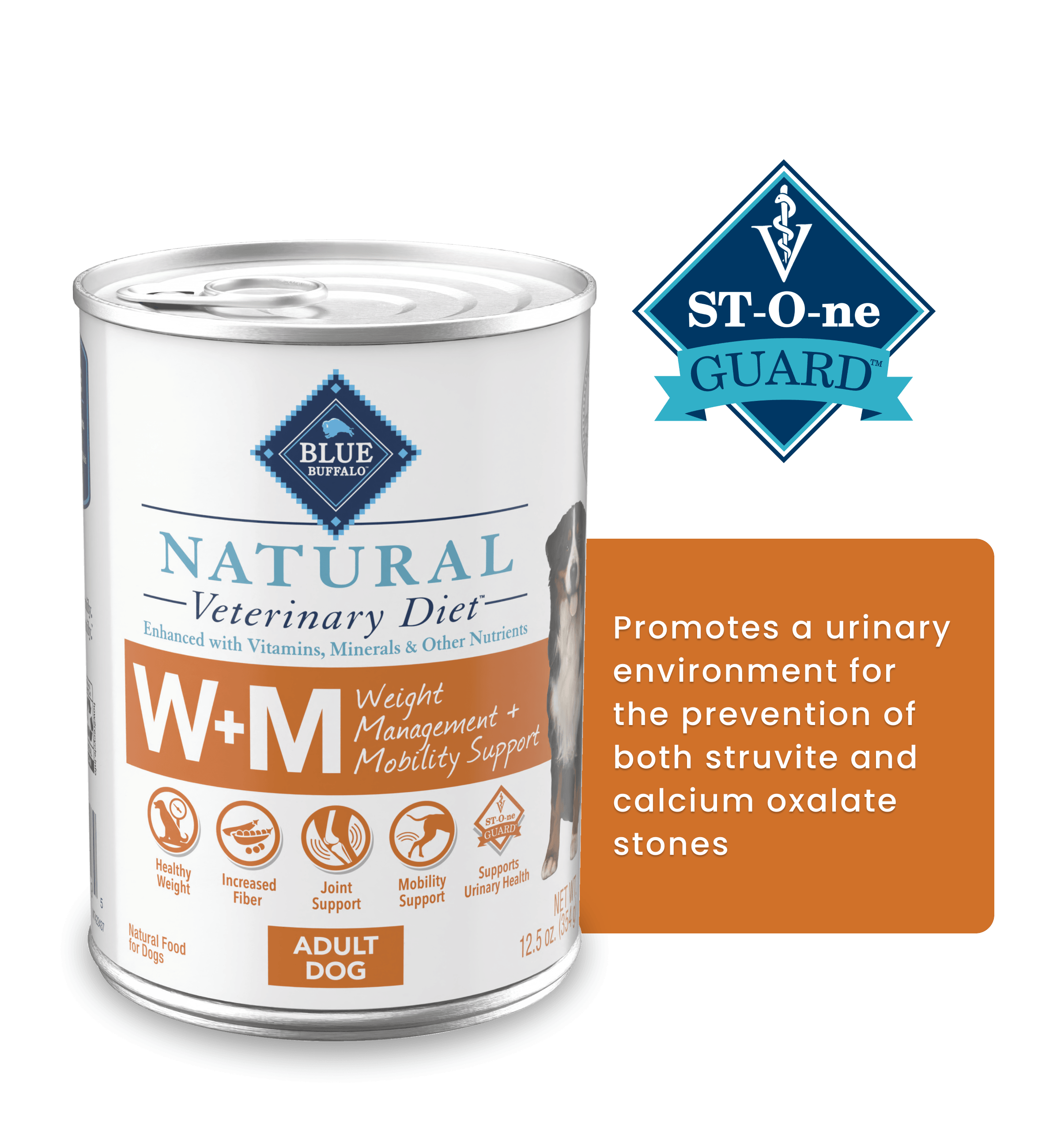 blue natural veterinary diet w+m weight management + mobility support dog wet food