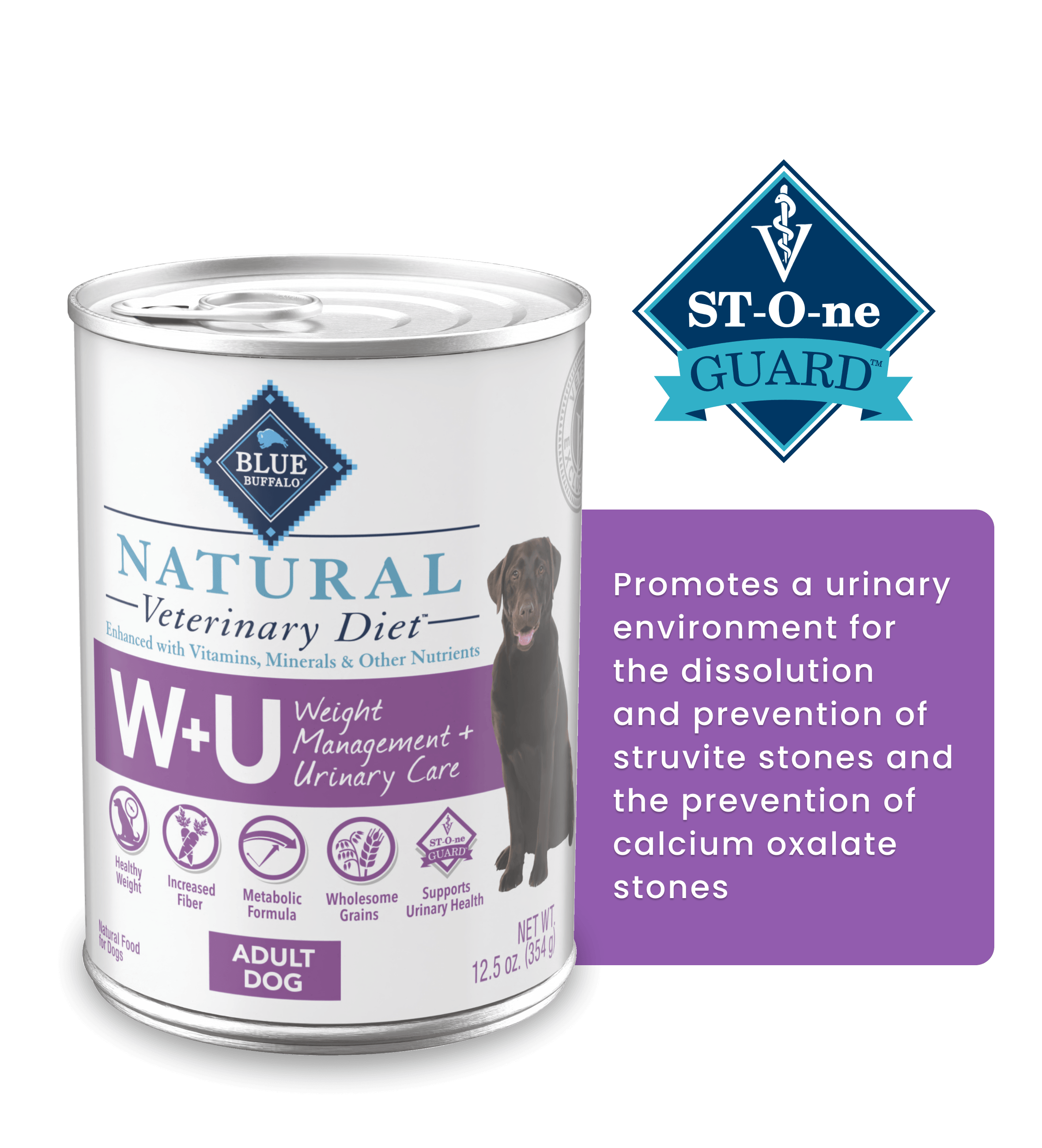 blue natural veterinary diet w+u weight management & urinary care dog wet food