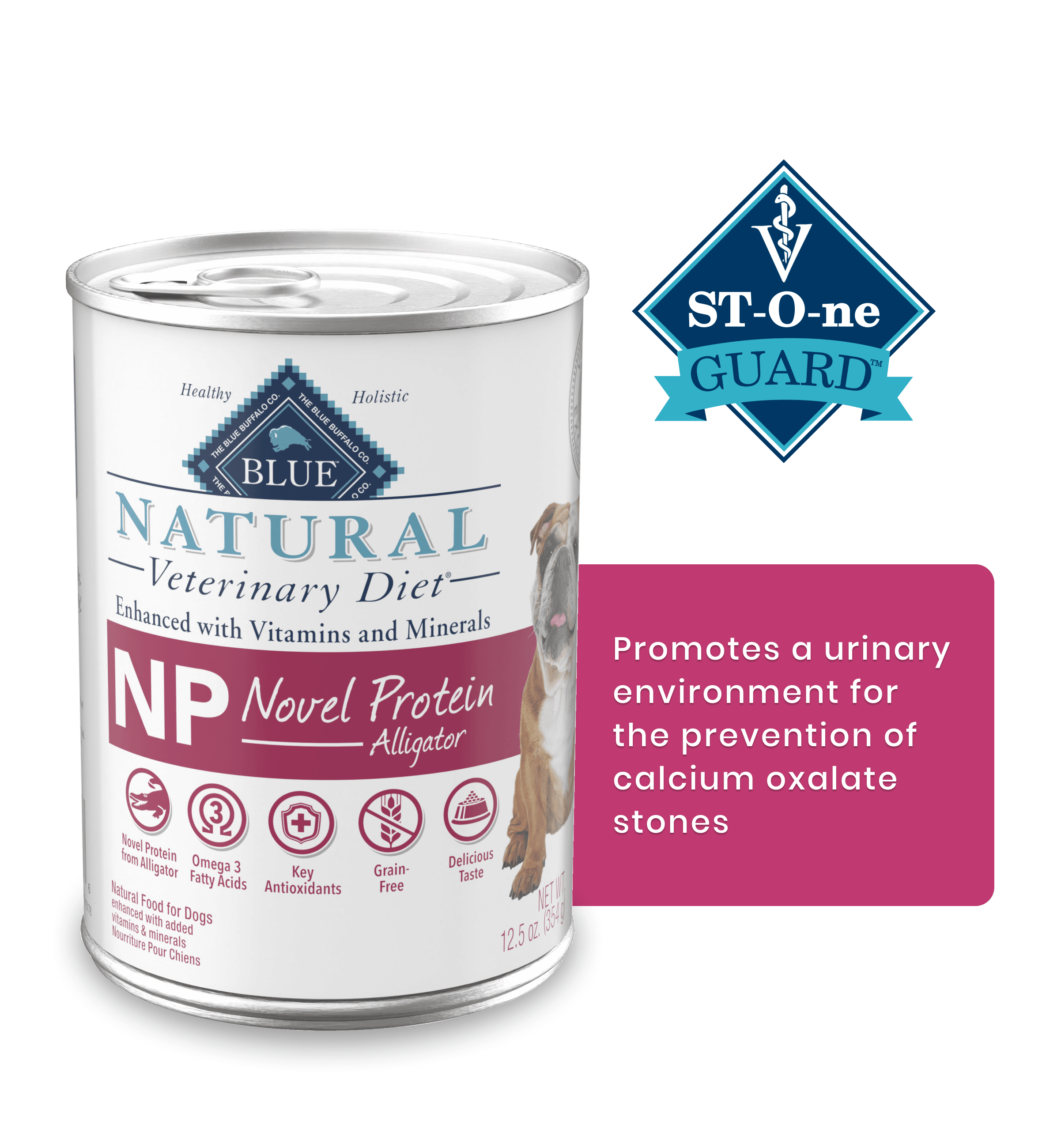 NP Novel Protein Alligator St-O-ne Guard Promotes a urinary environment for the prevention of calcium oxalate stones