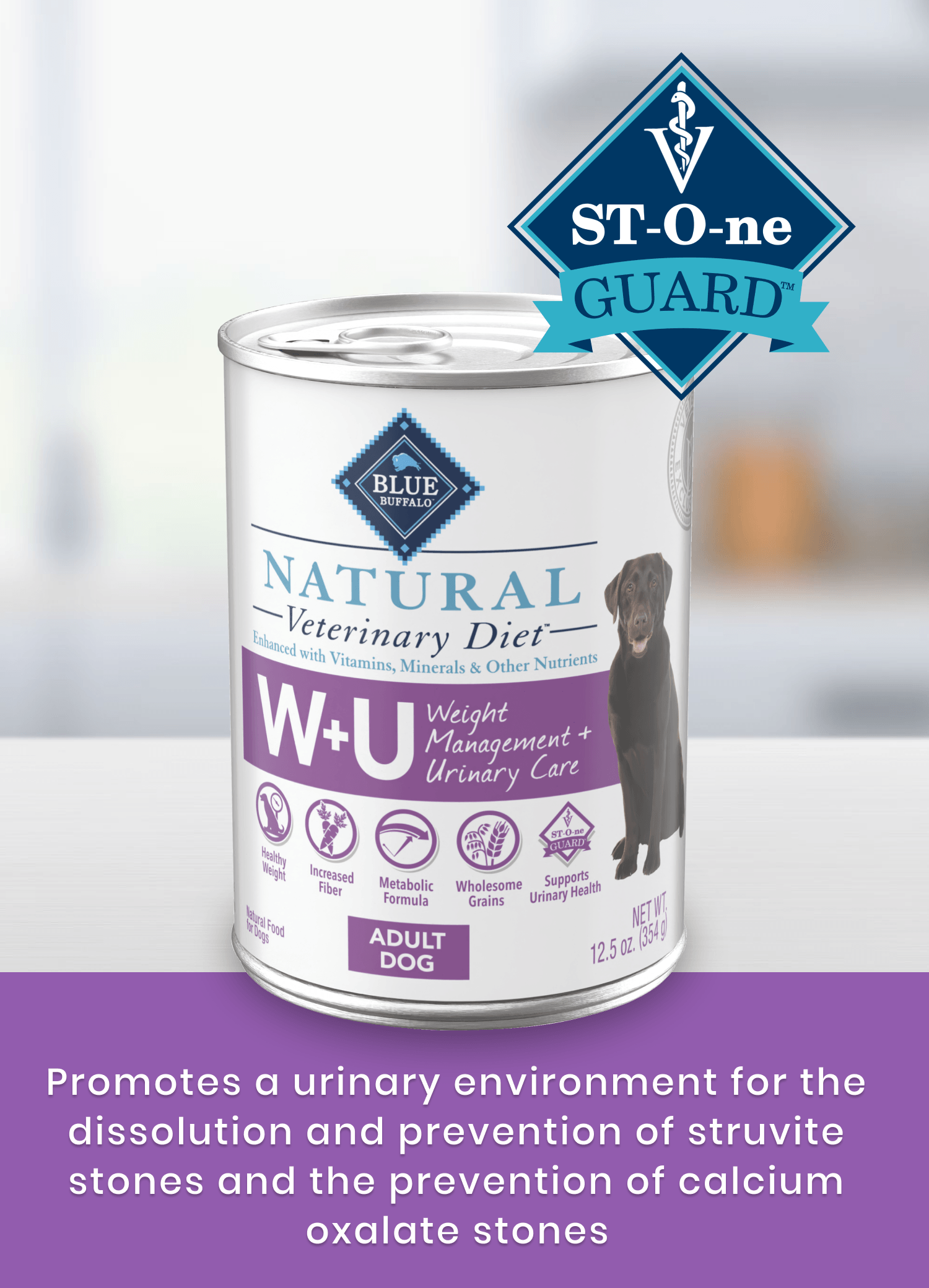 blue natural veterinary diet w+u weight management & urinary care dog wet food