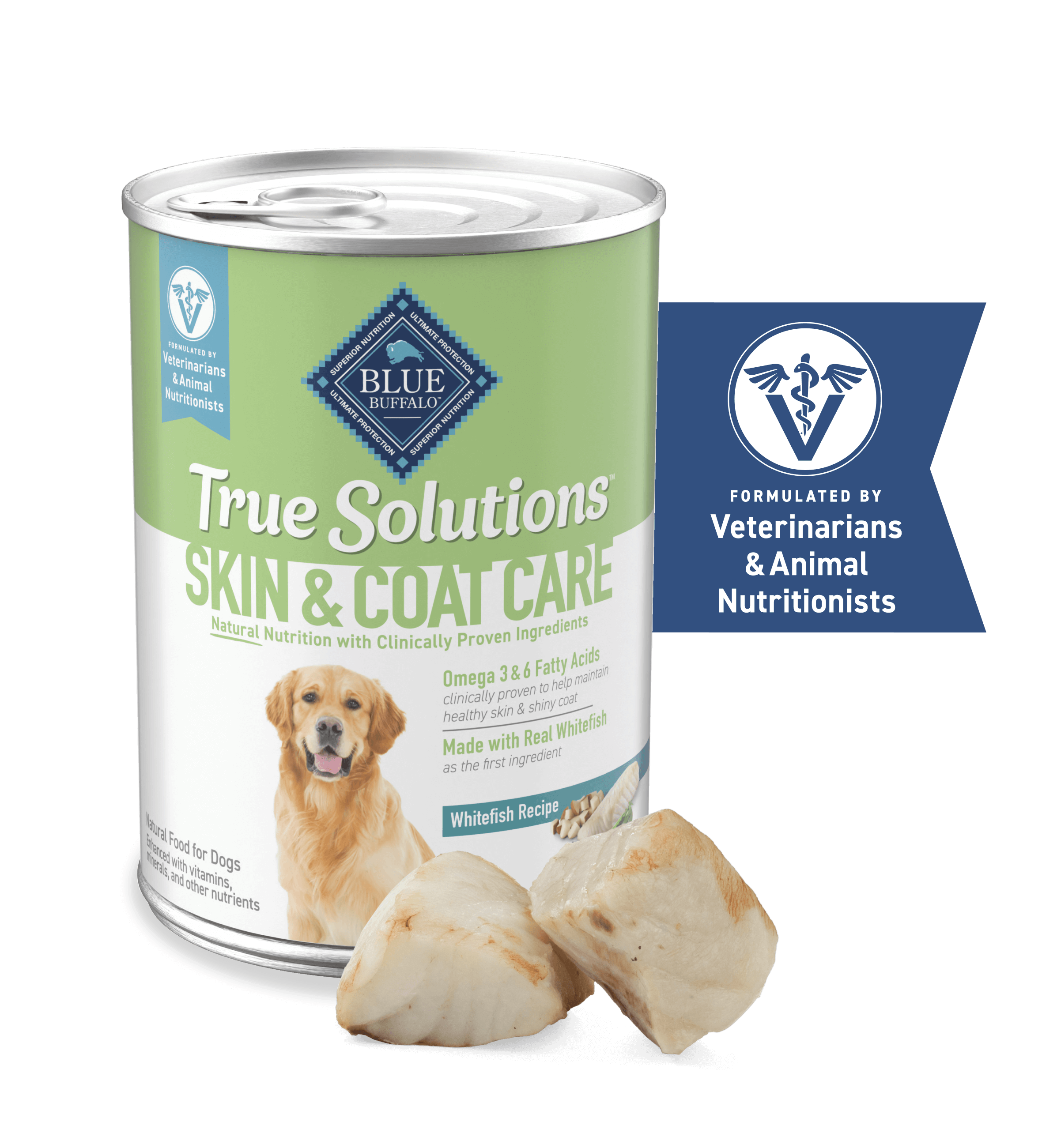 blue true solutions skin & coat care whitefish recipe dog wet food